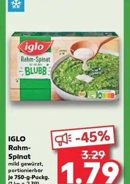 Kaufland IGLO Rahm- Spinat mild gewürzt, portionierbar tilbud