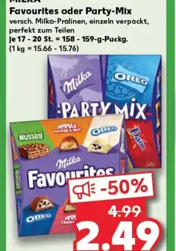 Kaufland MILKA Favourites oder Party-Mix versch. Milka-Pralinen, einzeln verpackt, perfekt zum Teilen tilbud