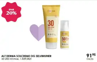 Matas Alt derma solcreme og selvbruner tilbud