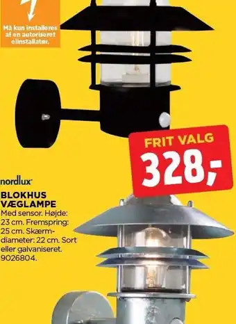 jem & fix BLOKHUS VÆGLAMPE tilbud