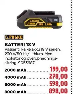 jem & fix BATTERI 18 V tilbud