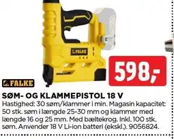 jem & fix SØM- OG KLAMMEPISTOL 18 V tilbud