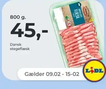 Netto 800 g. dansk stegeflæsk tilbud