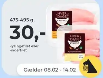 Netto Kyllingefilet eller -inderfilet tilbud