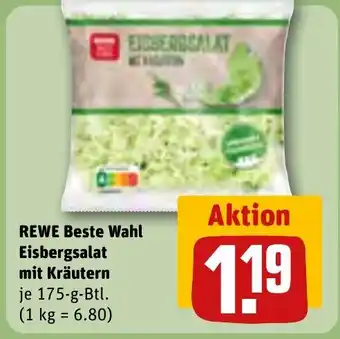 REWE REWE Beste Wahl Eisbergsalat mit Kräutern tilbud