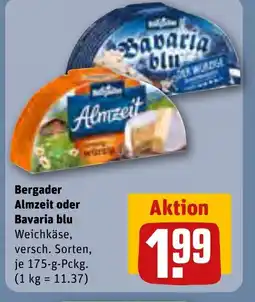 REWE DE BERGADER Almzeit oder Bavaria blu tilbud