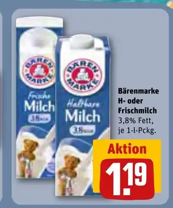 REWE Bärenmarke H- oder Frischmilch tilbud