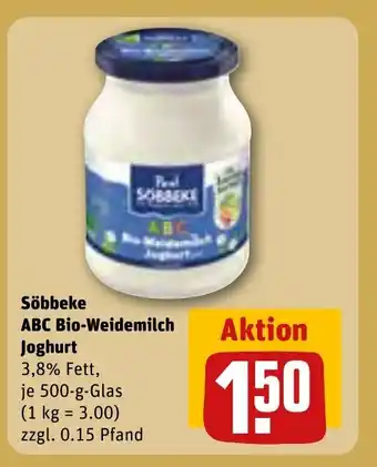 REWE Söbbeke ABC Bio-Weidemilch Joghurt tilbud