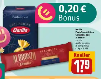 REWE BARILLA Pasta Spezialitäten Collezione oder Al Bronzo tilbud