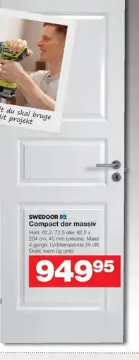 Bauhaus SWEDOOR Compact dør massiv tilbud