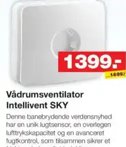 Bauhaus Vådrumsventilator Intellivent SKY tilbud