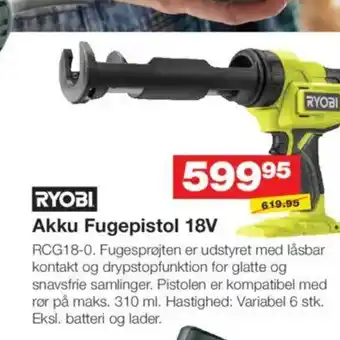 Bauhaus RYOBI Akku Fugepistol 18V tilbud