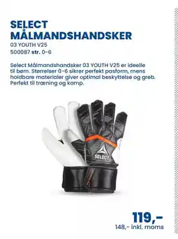 Sportigan Select målmandshandsker tilbud