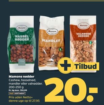 Netto Mamone nødder tilbud