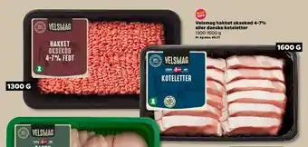 Netto Velsmag hakket oksekød 4-7% eller danske koteletter tilbud