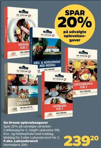 Netto Go Dream oplevelsesgaver tilbud