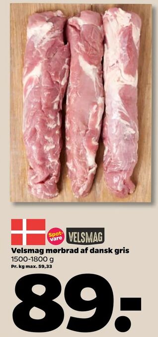 Netto Velsmag mørbrad af dansk gris tilbud