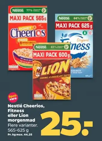 Netto Nestlé Cheerios, Fitness eller Lion morgenmad tilbud