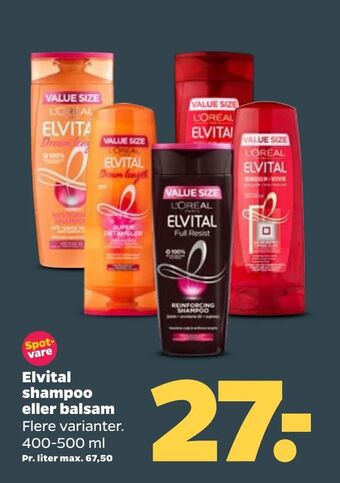 Netto Elvital shampoo eller balsam tilbud