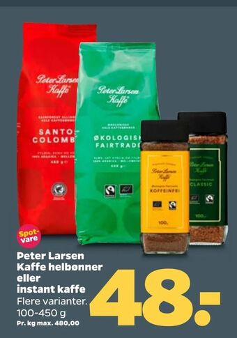 Peter Larsen Kaffe helbønner eller instant kaffe