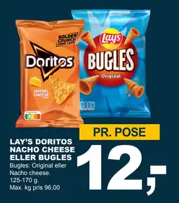 Let-Køb LAY’S DORITOS NACHO CHEESE ELLER BUGLES tilbud