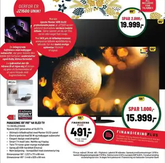 Panasonic Center Panasonic 55"/65" 4K OLED TV TX-55/65JZ1500E tilbud