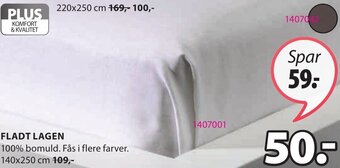 JYSK Fladt Lagen 140x250 cm tilbud