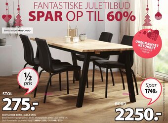 JYSK Skovlunde Bord + ASAA Stol tilbud