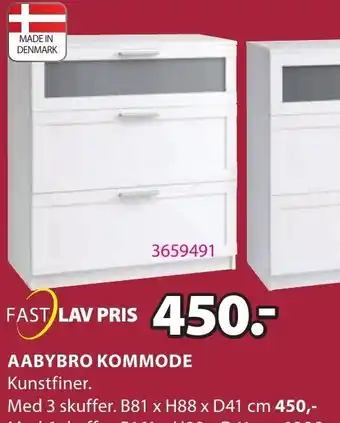JYSK Aabybro Kommode B81 x H88 x D41 Cm tilbud