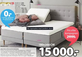 Gold E50 Latex Elevationsseng 180x200 cm