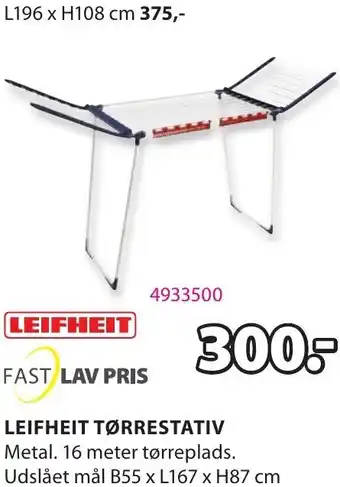 JYSK Leifheit Tørrestativ B55 x L167 x H87 Cm tilbud