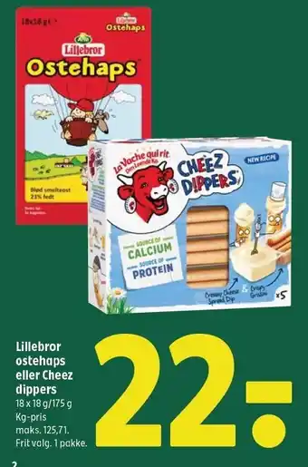 Coop 365 Lillebror ostehaps eller Cheez dippers tilbud