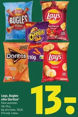 Coop 365 Lays, Bugles eller Doritos 110-175 g tilbud