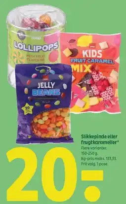 Slikkepinde eller frugtkarameller