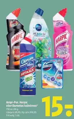 Coop 365 Ampi-Pur, Harpic eller Domestos toiletrens tilbud