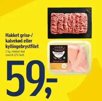 Føtex Hakket grise-/ kalvekød eller kyllingebrystfilet tilbud