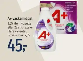 Føtex A+ vaskemiddel tilbud