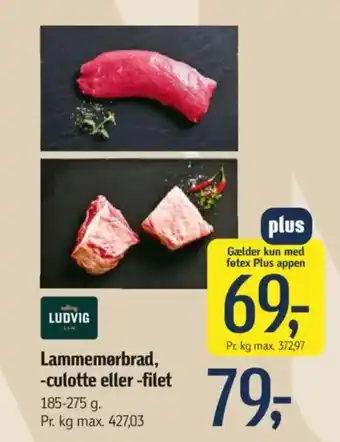 Føtex Lammemørbrad, -culotte eller -filet tilbud