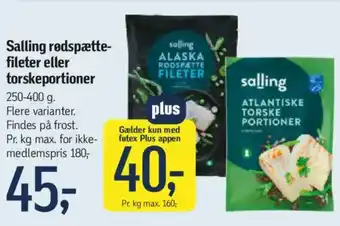 Føtex Salling rødspætte- fileter eller torskeportioner tilbud