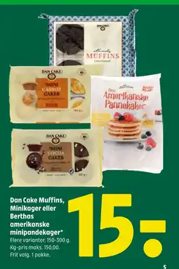 Coop 365 Dan Cake Muffins, Minikager eller Berthas amerikanske minipandekager tilbud