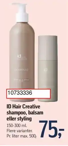 Føtex ID Hair Creative shampoo, balsam eller styling tilbud