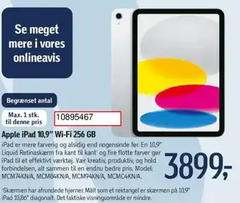 Føtex Apple iPad 10,9" Wi-Fi 256 GB tilbud