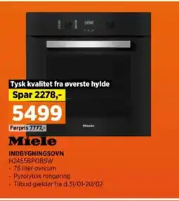 Power Miele INDBYGNINGSOVN H2455BPOBSW tilbud