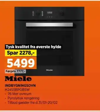 Power Miele INDBYGNINGSOVN H2455BPOBSW tilbud