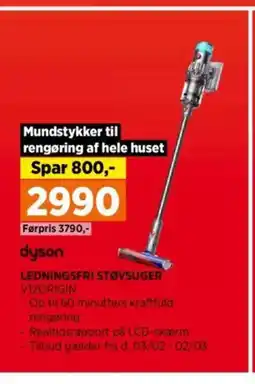 Power dyson LEDNINGSFRI STØVSUGER V12ORIGIN tilbud