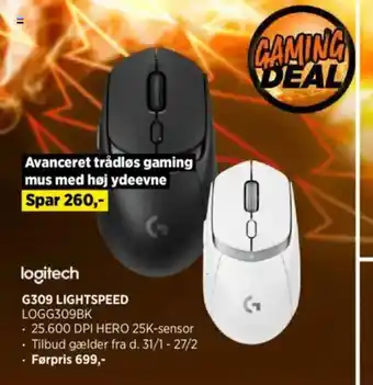 Power logitech G309 LIGHTSPEED LOGG309BK tilbud