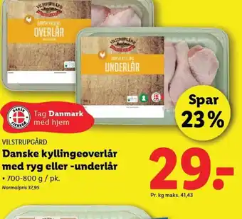 Lidl VILSTRUPGÅRD Danske kyllingeoverlår med ryg eller -underlår tilbud