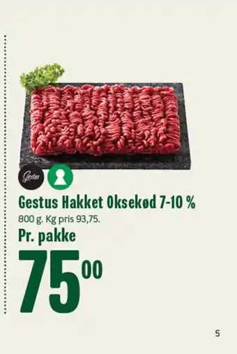 Min Købmand Gestus Hakket Oksekød 7-10 % tilbud