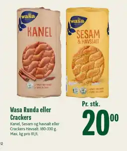 Min Købmand WASA Runda eller Crackers tilbud