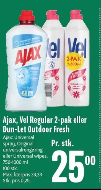 Min Købmand AJAX , Vel Regular 2-pak eller Dun-Let Outdoor Fresh tilbud